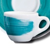 35119 Чашка cappuccino 180 мл Green Teal "Verona Millecolori Hand Painted Brush stroke B with handle