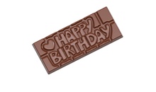 Форма для шоколада поликарбонатная "Happy birthday" 118х50 мм h 8 мм, 1х4 шт./45 г