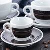 38445 Чашка cappuccino 180 мл Black stroke B "Verona/Palermo Millecolori Hand Painted Brush stroke B