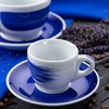 35127 Чашка cappuccino large 260 мл Blue stroke B "Verona Millecolori Hand Painted Brush stroke B Bl