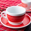 Чашка espresso 75 мл Red stroke B "Verona Millecolori Hand Painted Brush stroke B Red with Staffage