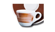 Чашка cappuccino 180 мл Brown Verona Millecolori Hand painted Single brush stroke B with handle