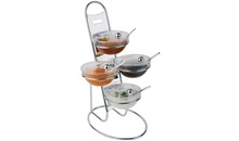 11498 Стойка буфетна з 4-ма салатниками з кришками 30х30х48 см
