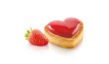 KIT TARTE RING AMORE 80x70 MM Форма силіконова  65x55х15 мм+кільця у формі серця (80x70х20 мм) - 1 ф