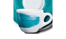 Чашка сappuccino 180 мл GreenTeal Verona Millecolori Hand painted Single brush stroke B  with handle