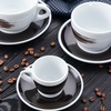 38445 Чашка cappuccino 180 мл Black stroke B "Verona/Palermo Millecolori Hand Painted Brush stroke B